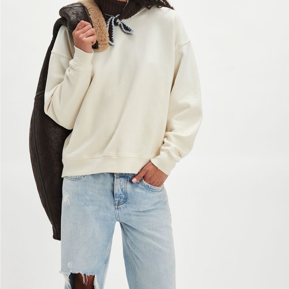 Free People x Tricia Fix Indigo Butterfly Crew | M | Designer Collab - Picture 3 of 7